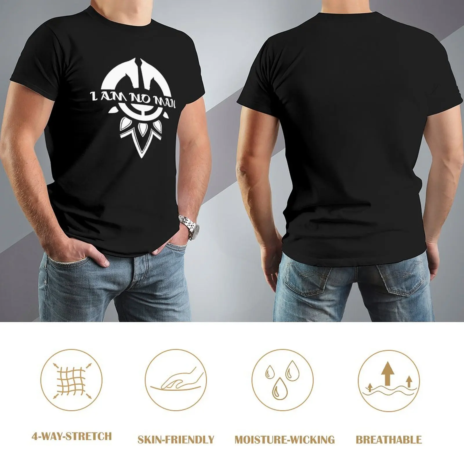 تي شيرت I Am No Man ملابس الشارع تي شيرت برسومات مغني الراب تي شيرت رياضي بأكمام قصيرة تي شيرت ثقيل الوزن للرجال #4