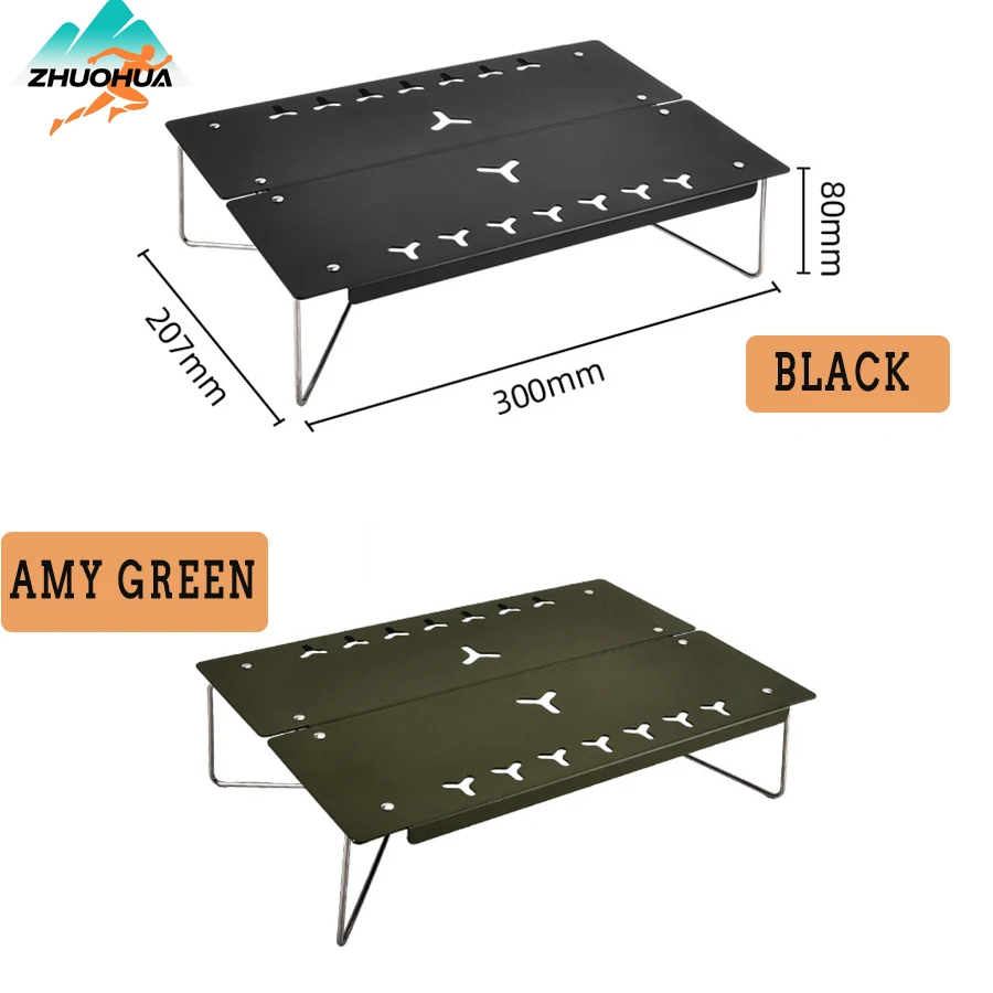 

ZHUOHUA Ultralight Outdoor Folding Table, Portable Aluminum Alloy Camping Picnic ,Storage Bag Included,Easy Storage For Hiking