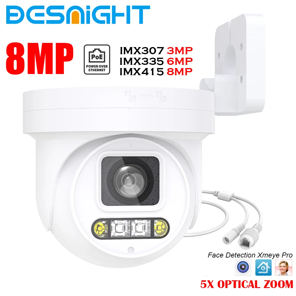 

6MP 8MP 4K IP POE Camera 5X Optical Zoom Human Face Detection Ceiling Mount Network Camera For Home Security Xmeye