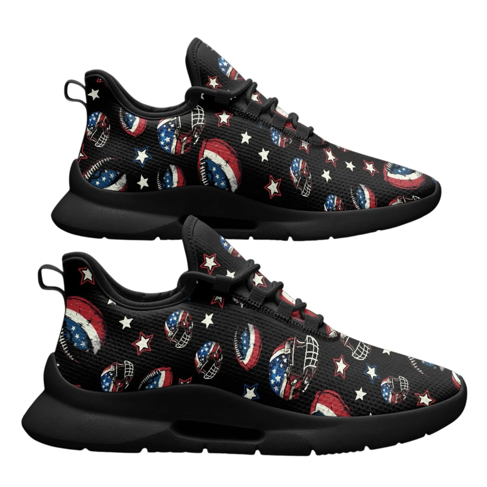 PENSTROLL American Flag Football Men's Sneakers, Mesh EVA Casual Streetboard Shoes for Daily Wear and Driving