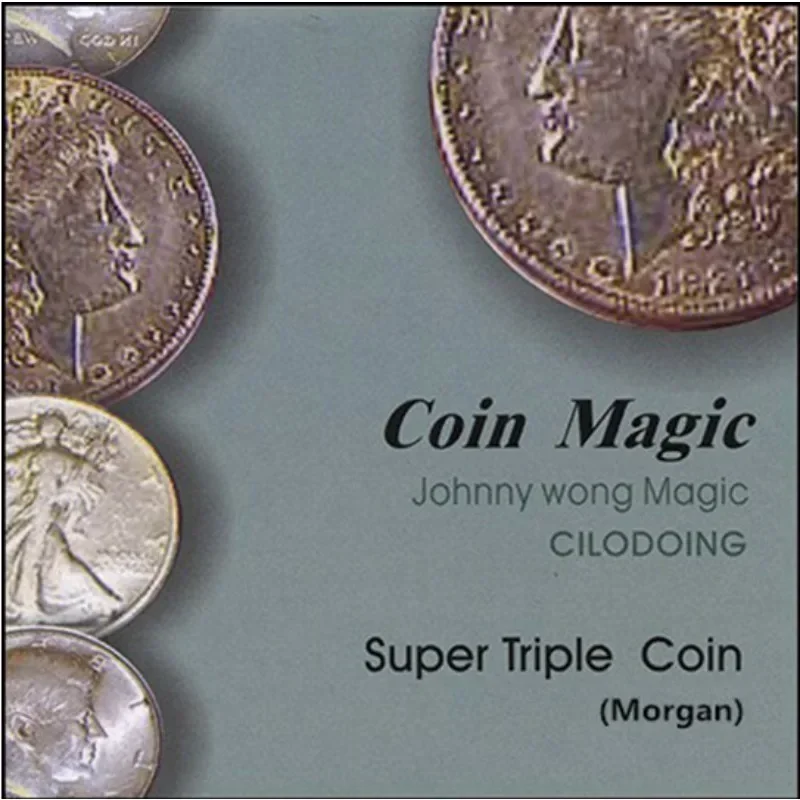 

Super Triple Coin (Morgan Dollar Version) Magic Tricks Appear Vanish Magia Magician Close Up Illusions Gimmick Props Mentalism