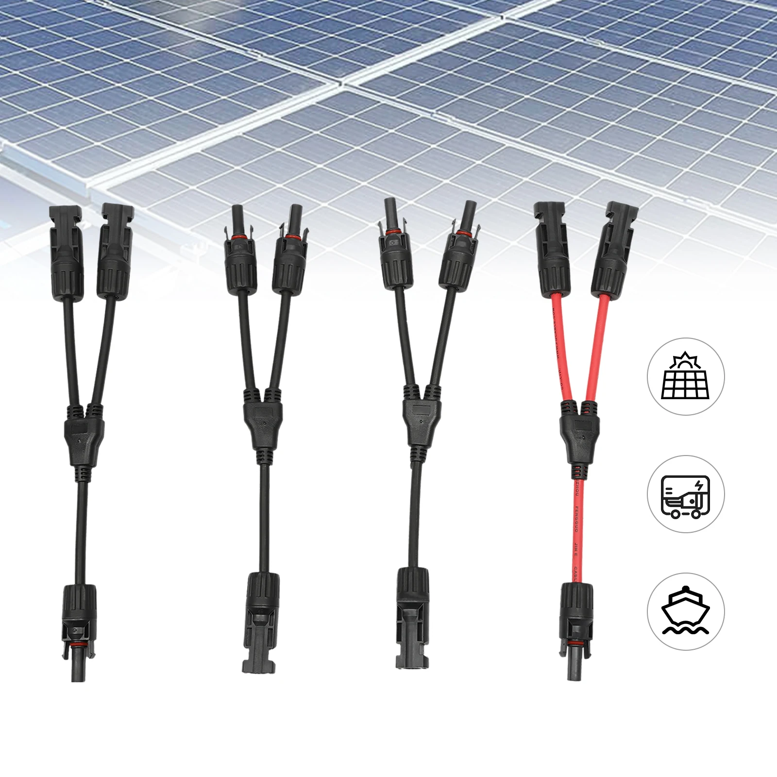 2 Paar Solarst ecker y Abzweig Parallel kabel 2 Solarpanel-Steck verbinder Kabelst ecker für Solar panel