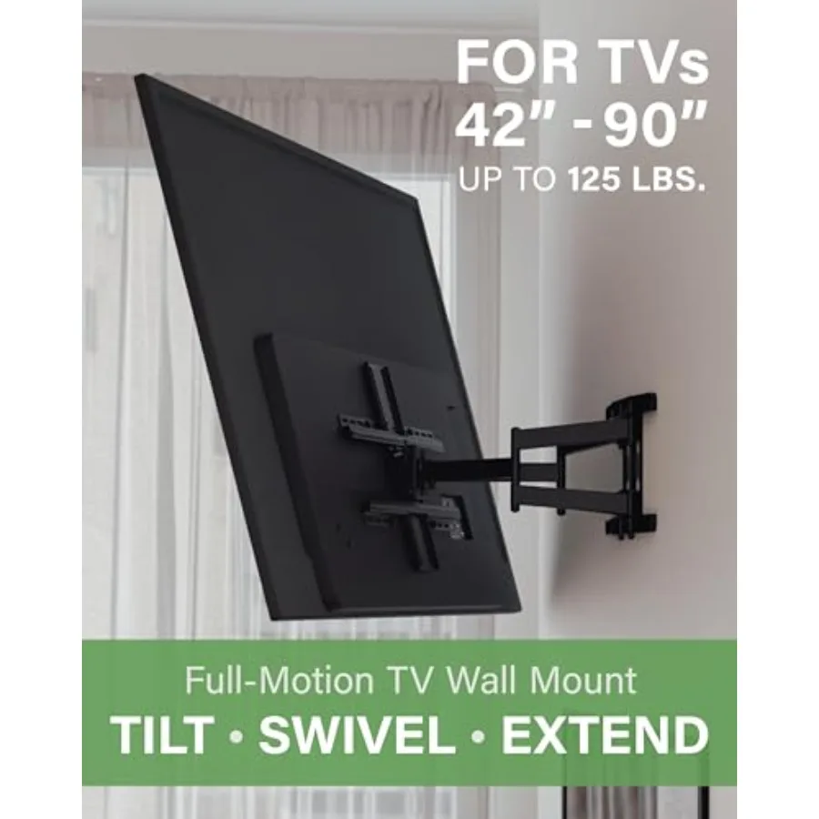 حامل تلفزيون ممتاز كامل الحركة لـ 4290 تلفزيونًا، وصلة قوية وناعمة، دوارة وإمالة لأجهزة التلفاز الكبيرة، تصميم عالمي يناسب العديد من Br #2