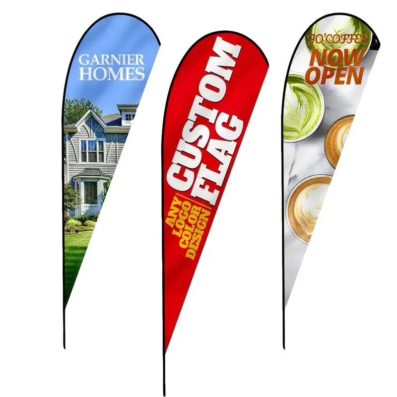 

Custom Polyester Water Drop Flag Single/ Double Side Printing (Only Flag) - Create Your Advertising Flag