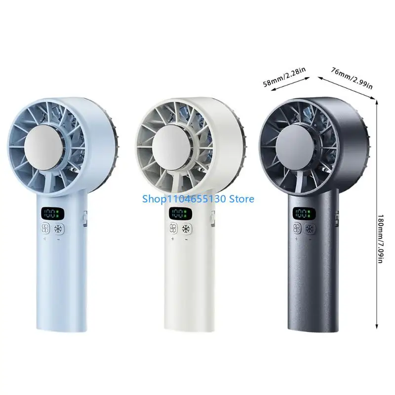 Ventilador enfriamiento ajustable portátil Ventilador digital 5200má Conveniente Textura plástico ventilador oficina