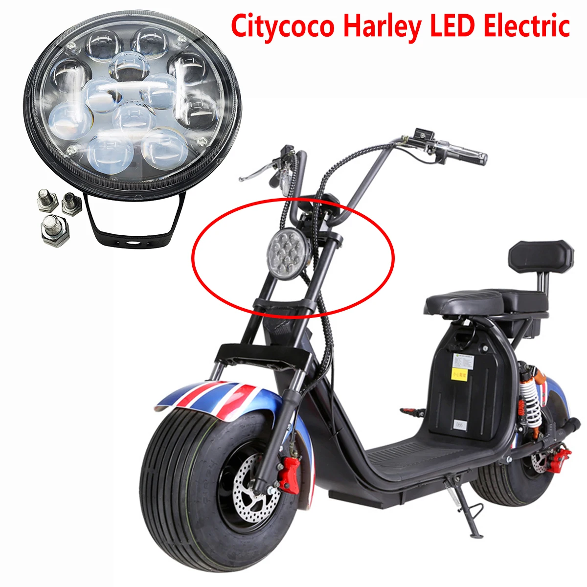 

CItycoco LED Headlight 60V 72V Bead Lamps LED Light For Electric Scooter Chinese Halei Citycoco Parts