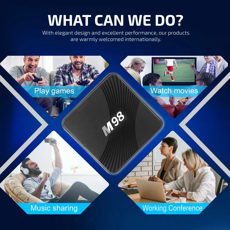 New M98 5G TV Box Android 11 Can Play Game 4K HDR 10 Ultra Clear Experience Latest  Amlogic S905 W2 Chip Enjoy Soft Fun Iptv