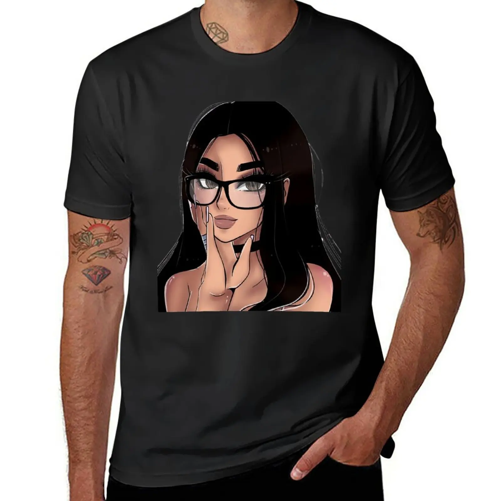 

Футболка sssniperwolf размера оверсайз, милые футболки с графическим принтом для мужчин, хлопок