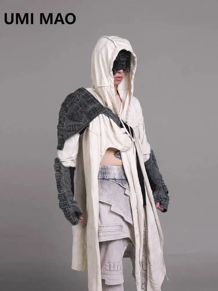 

UMI MAO Niche Design Sand Dune Wasteland Style COS Single Shoulder Armor Made Of Old Hollow Loop Shawl Cape Trend Femme Y2K