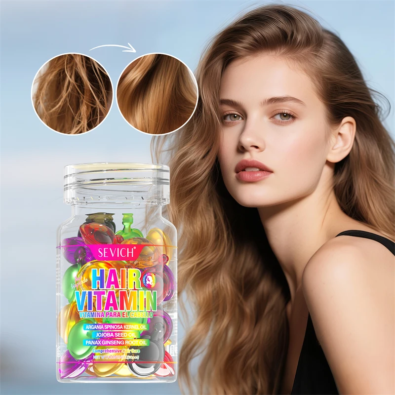 Hair Vitamin Capsule Keratin Anti Hair Loss Hair Vitamin Capsule Oil Hair Essential Complex Oil Silky Hair Mask Repair Damaged
