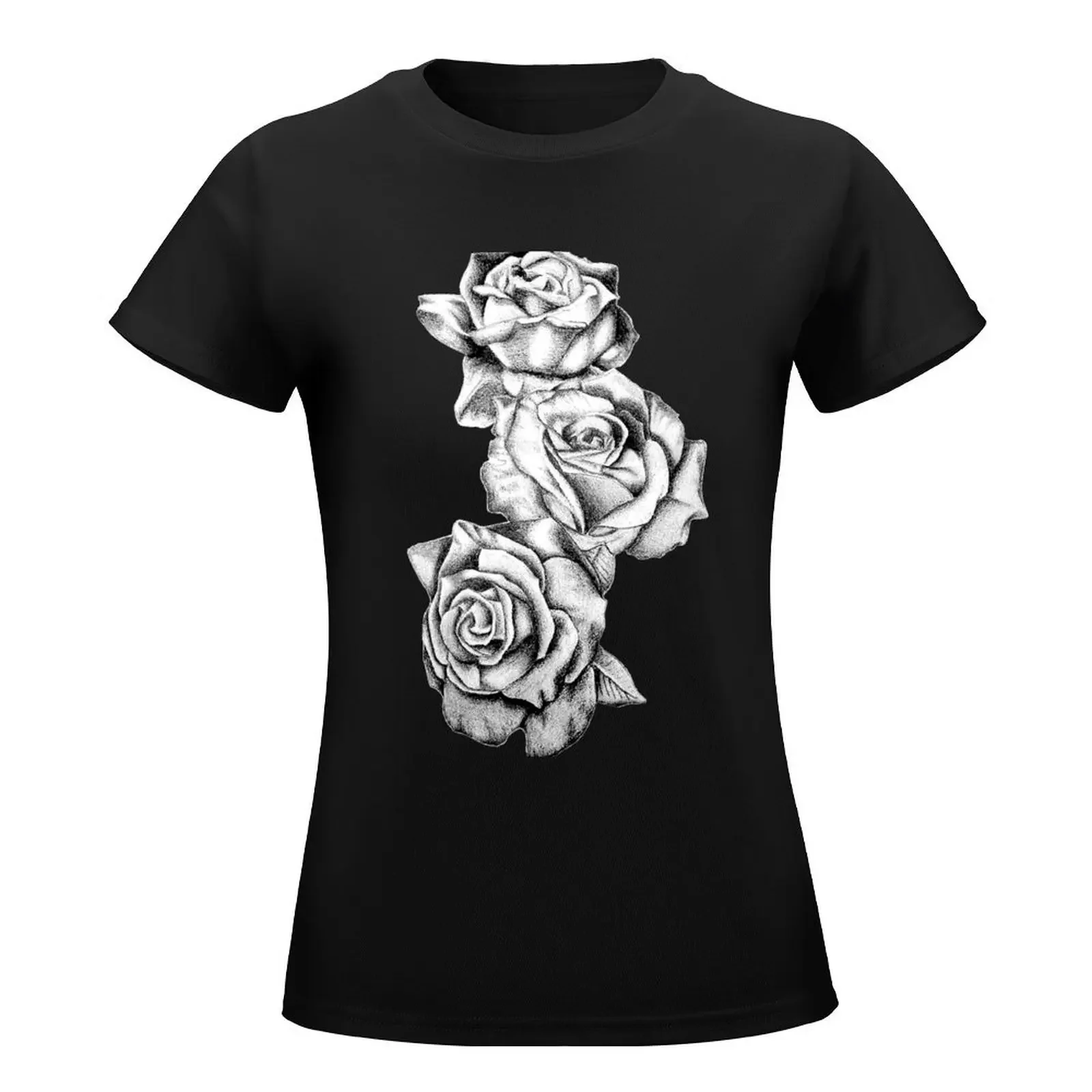 Roses T-Shirt tees vintage clothes cotton t shirts Women