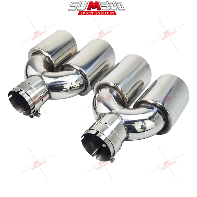 Setrs Dual Phụ Kiện Ô Tô Sửa Đổi Inox Đa Năng Ô Tô Ống Thoát Khí Đôi Nhét Đầu Dành Cho Xe Toyota Honda