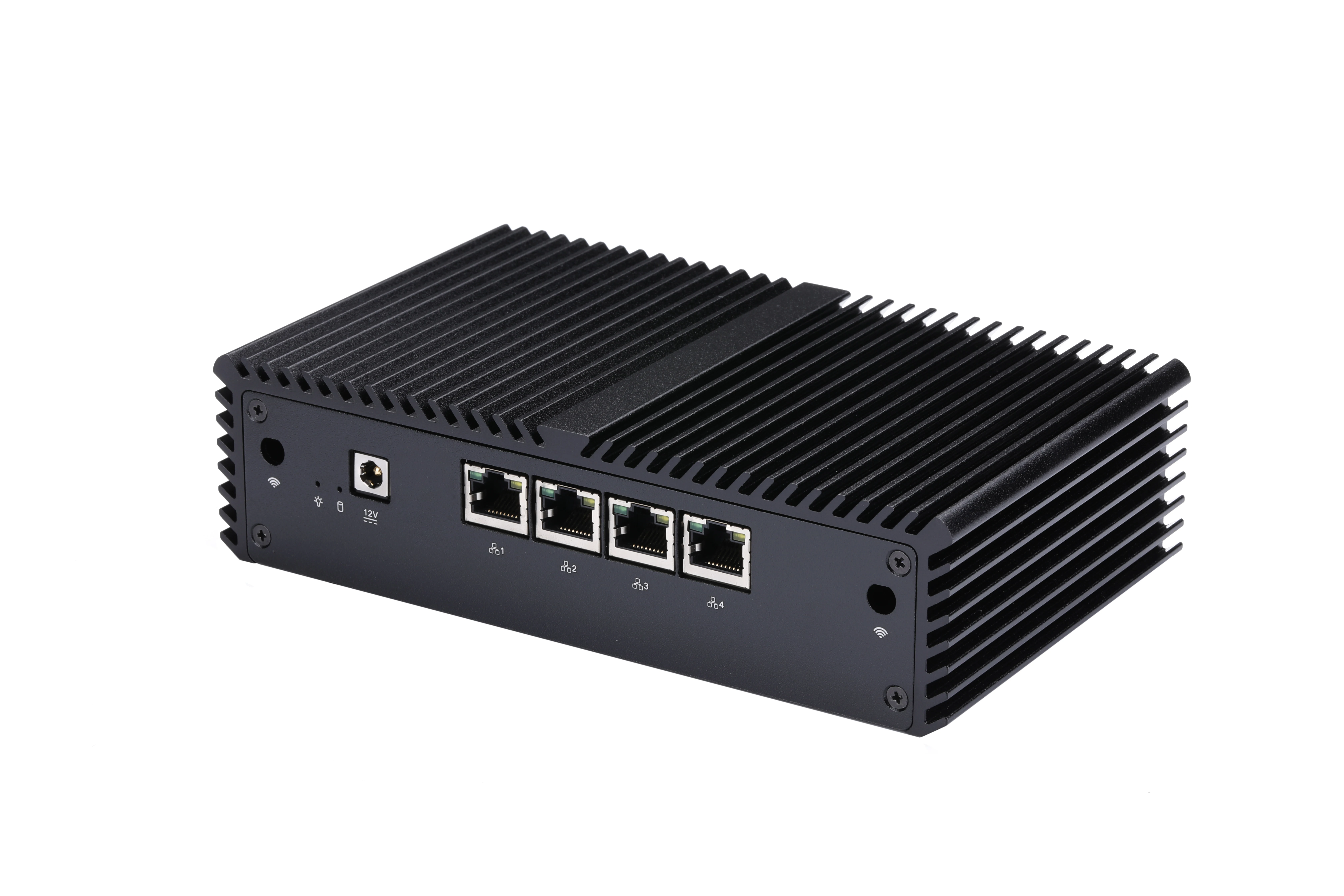 Qotom Lüfterloser Mini-PC Q710G4 Celeron J3455 POE 4-Gigabit-LAN-Gateway-Router Minicomputer