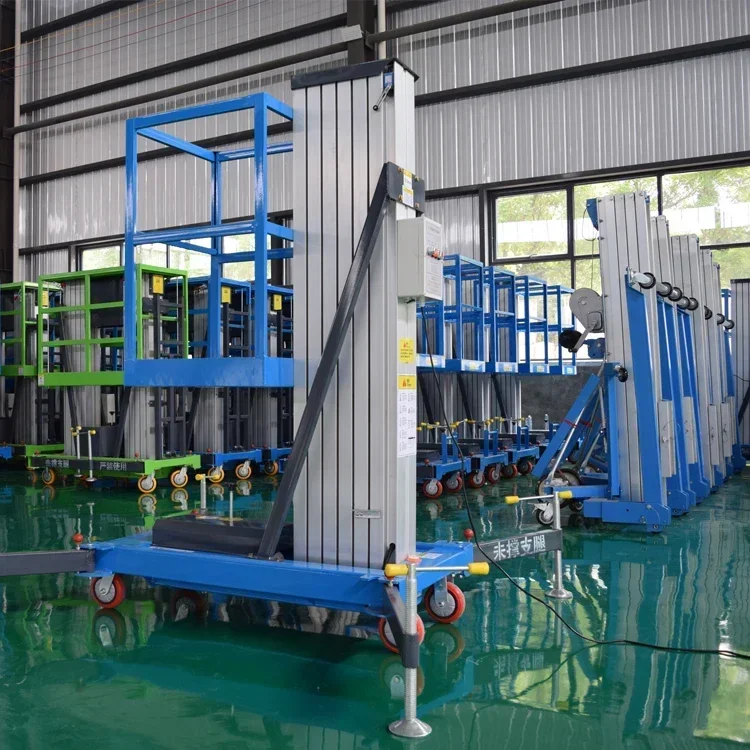 Plug-in Type Electric Alum Working Lift Table 10 Meter Height 130kg Loading Capacity Moving Lift Manpower Move Small In Size