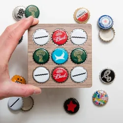 Wood Beer Cap Collector Coaster Beer Cap Map Wall Decor Art for Craft Beer Cap Map Beer Cap Display Gift for Beer Lovers