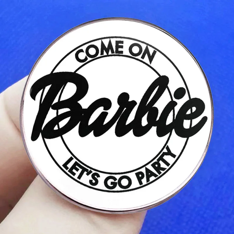 Vintage Nostalgic Barbie Brooch Letter Alloy Pins Schoolbag Badge Decoration Party Girls Toys Accessories Clothes Match Cosplay