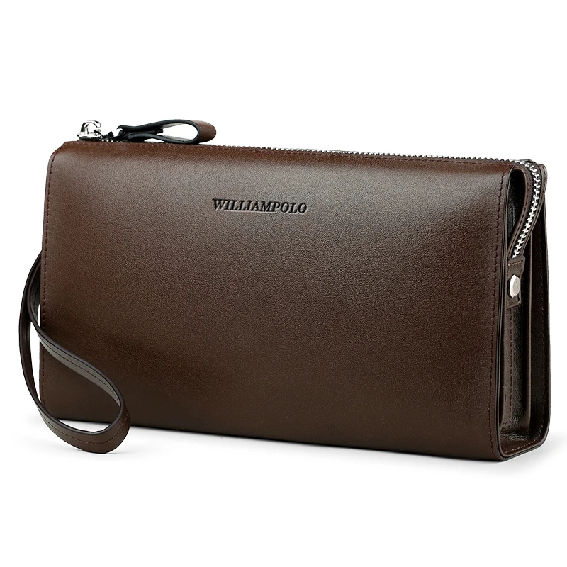 Luxury Men's Handbag Genuine Leather High-quality Men's Wallet Large Capacity Cash wallet Cowskin Card Holder