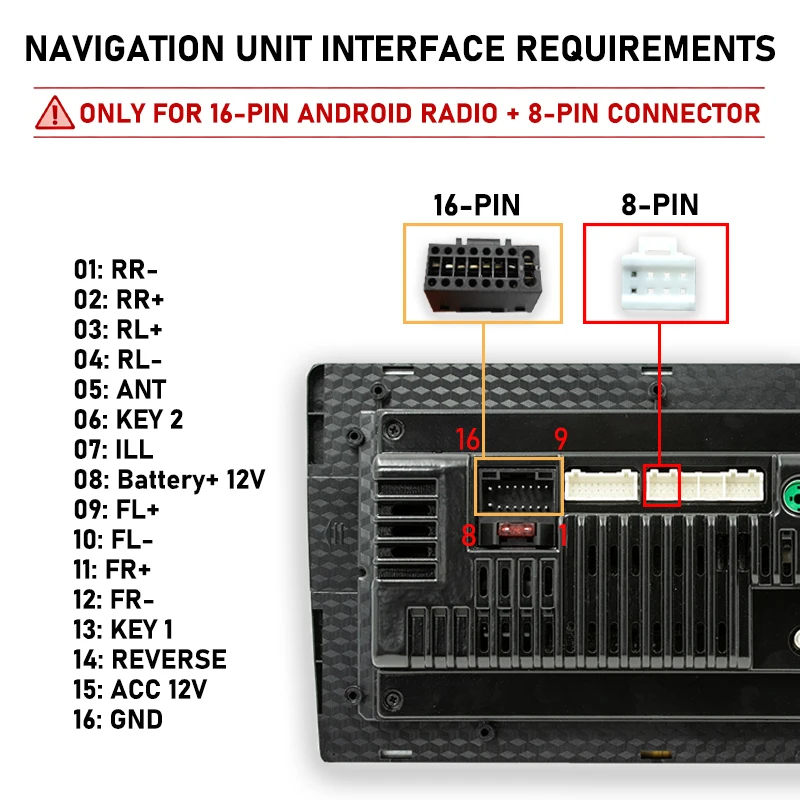 Mini-ISO/52 Pin Harness Adapter CAN Bus Decoder, SWC Retention, 16Pin Android, für Fiat 500 Panda Doblo Uno Bravo Punto Ducato – Detail 3