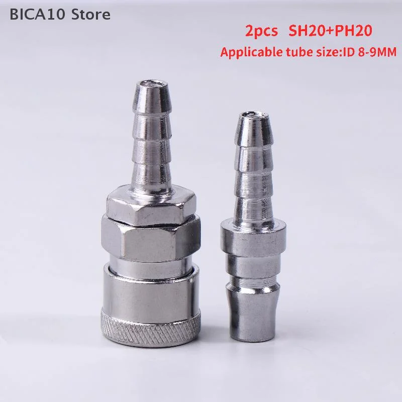 

2Pcs Pneumatic Fitting Euro Type SH20 PH20 Quick Coupling Connector Coupler For 8mm Tube Compressor Accessories