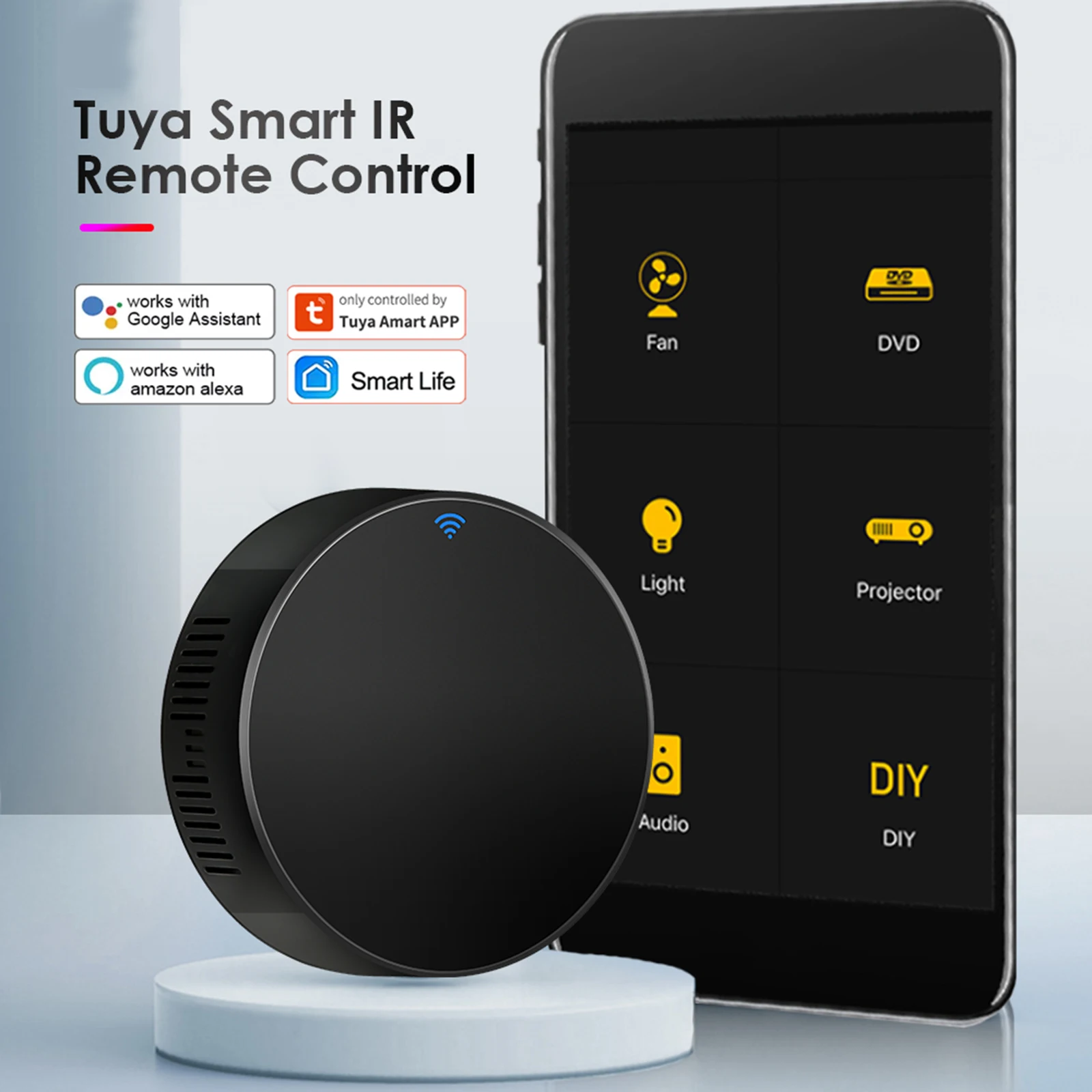 

Tuyas WiFi Infrared Remote Control For Air Conditioner TV With Voice Control Smart Home Infrared Remote Control 2.4GHz