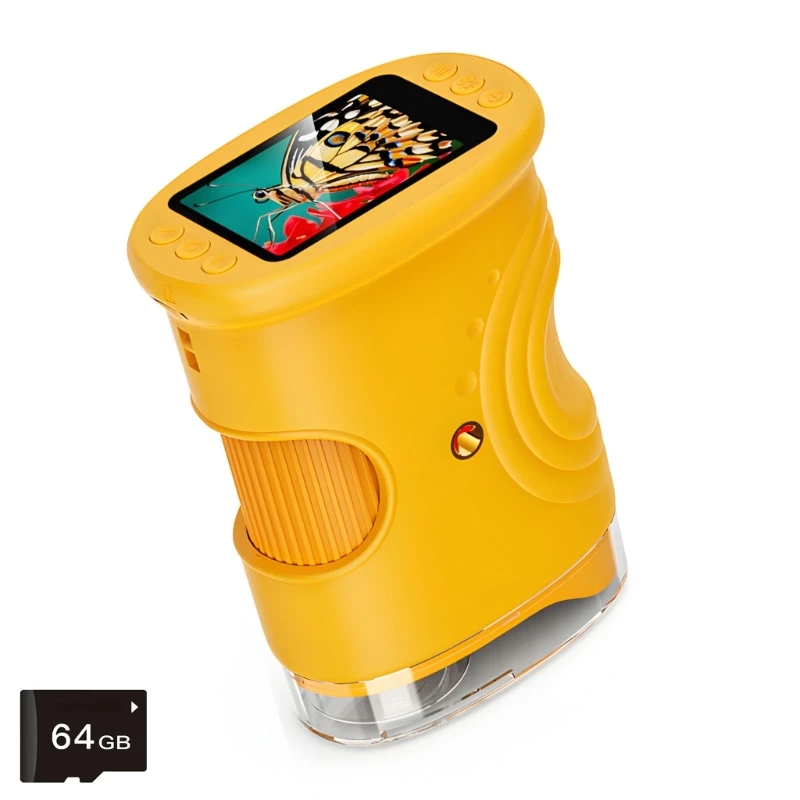 E15A Kids Educational Digital Magnifier 2Inch Screen Camera Handheld Microscope With Integrated LED Light