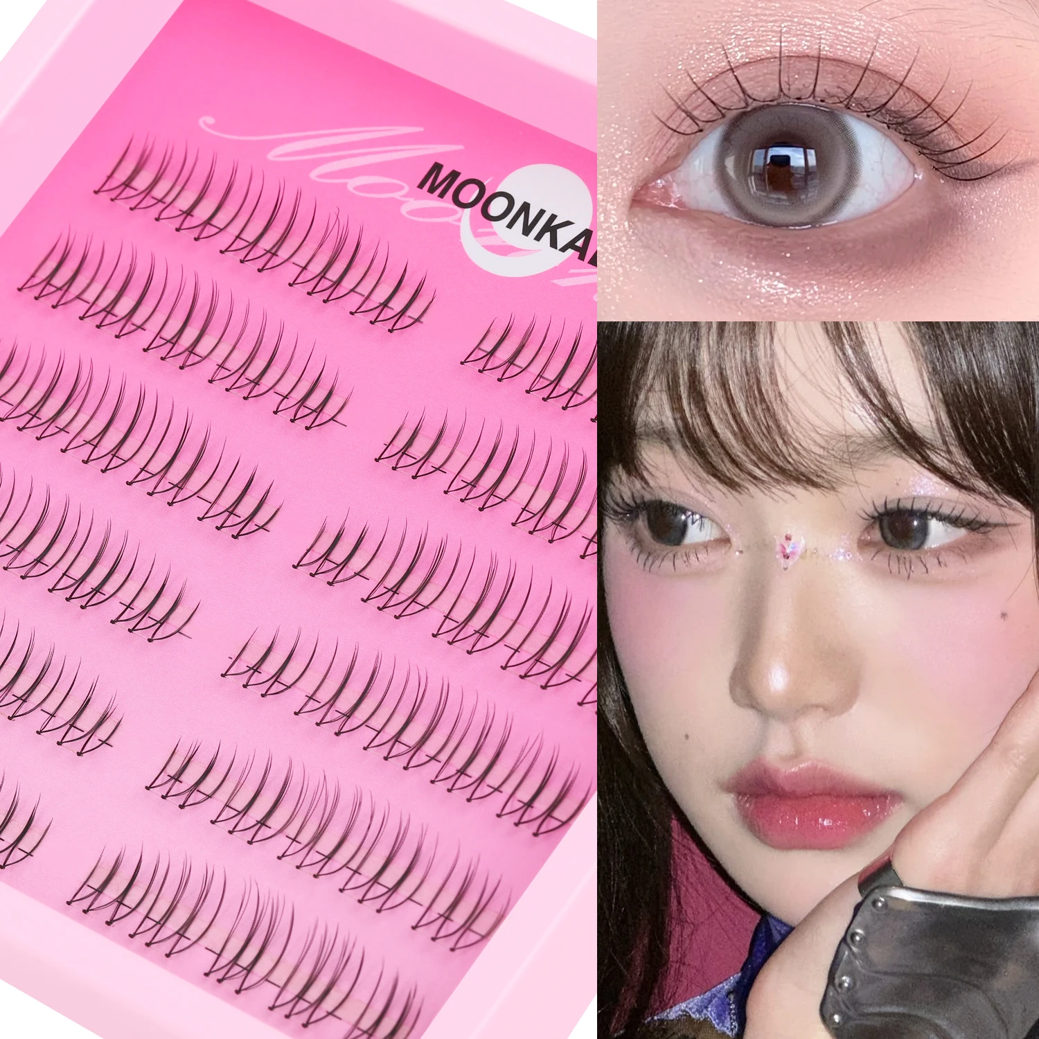 MOONKALI Eyelash Extension Thick Lashes Natural Mixed Eyelashes DIY Eyelash Extensions Natural Lash Clusters