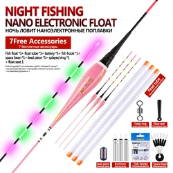 3Fishing Floats+3Tubes+3CR425+1Spaces beans+1Bshape ring+1Float Rest+1Lead+1Bag hooks Nano Electric Floats Luminous Float Tackle