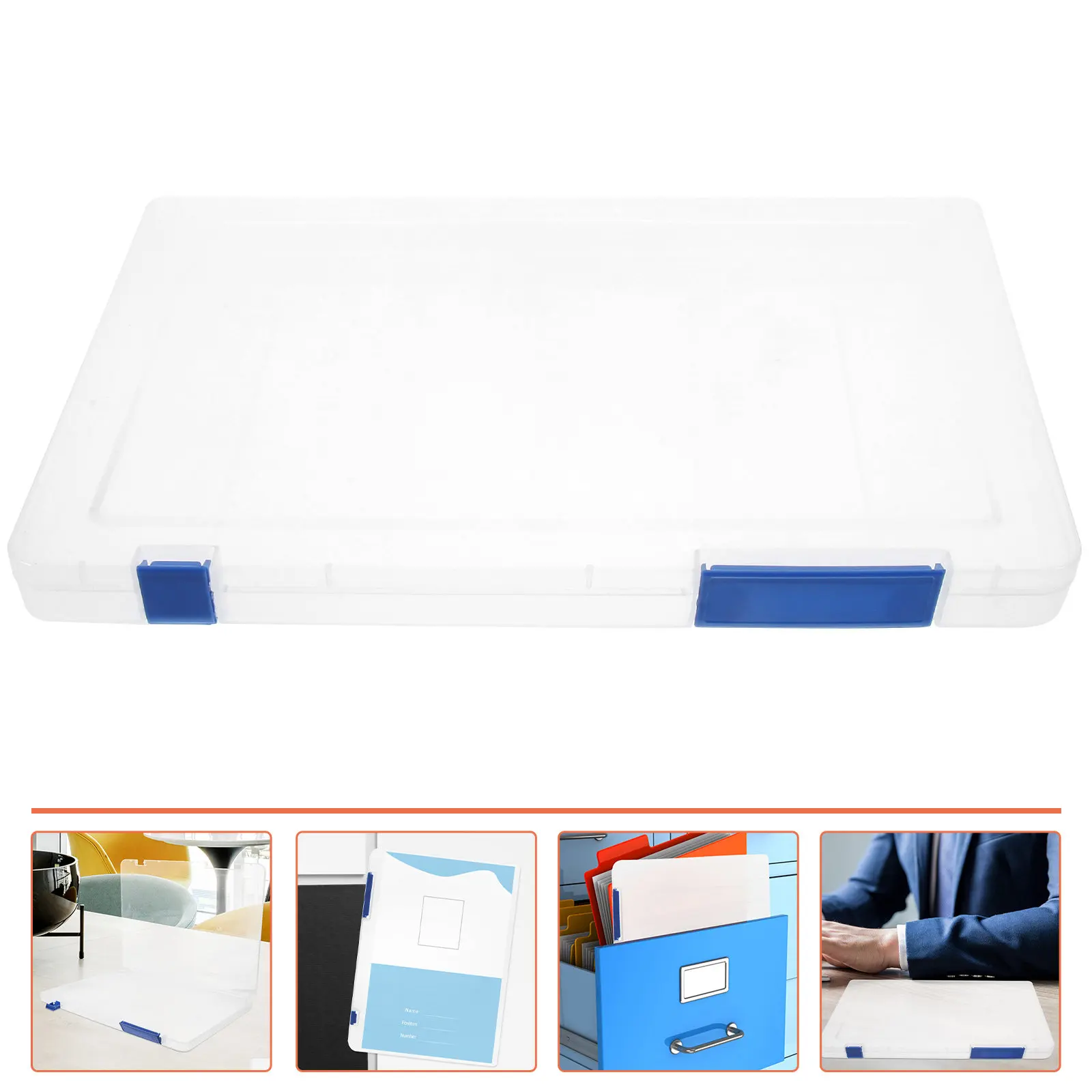 Boîte de rangement A4 en plastique transparente, porte-documents portable, organisateur de documents pour le bureau et la maison, rangement de magazines, photos, scrapbooking, rangement de papier