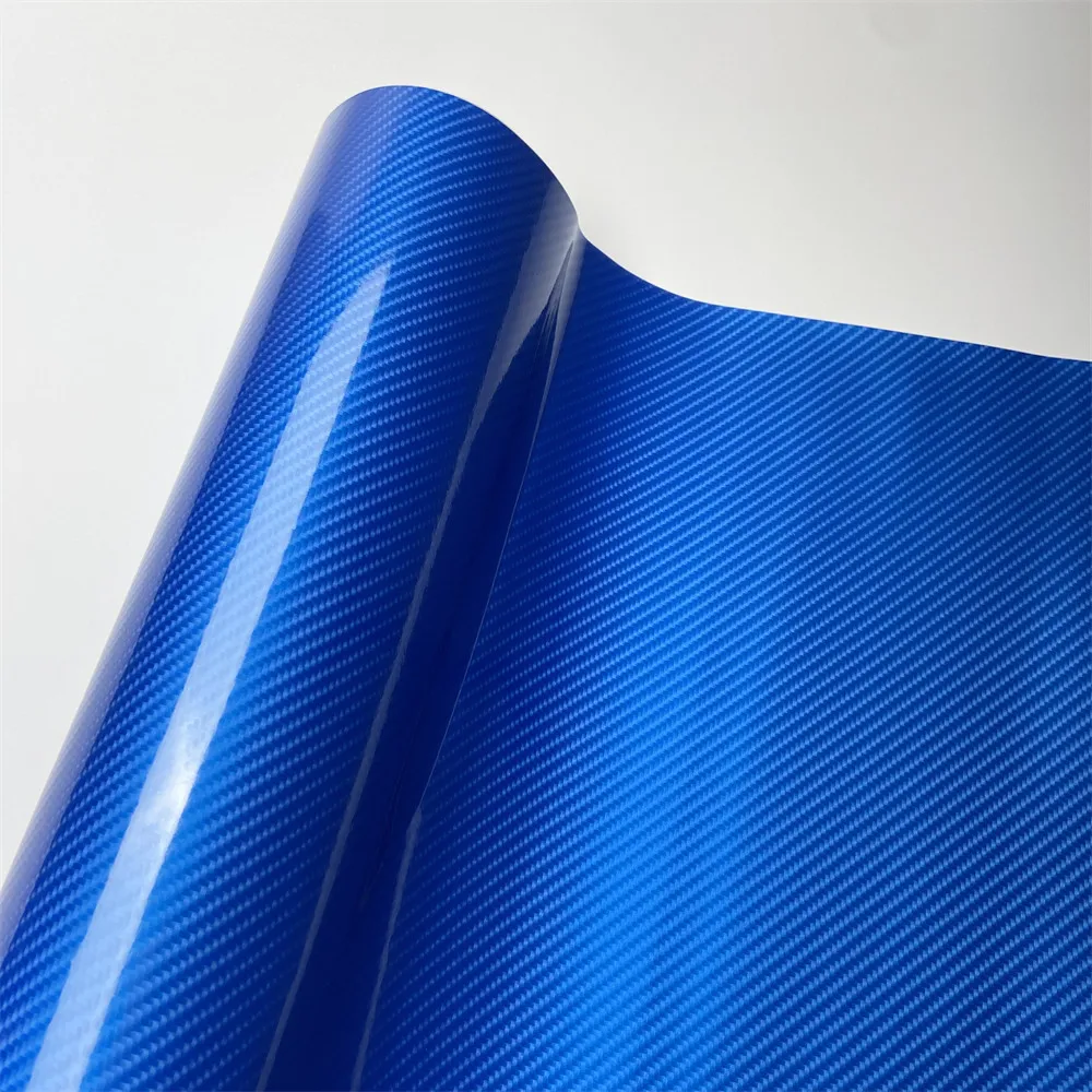 Película de envoltura de carbono azul, pegatina autoadhesiva para motocicleta, película de carrocería de coche de carbono 6D, lámina de envoltura de afinación, papel de vinilo para coche