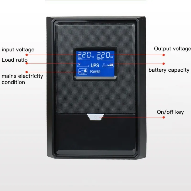 غير متصل UPS إمدادات الطاقة غير المنقطعة 2000VA 1200 واط بطارية 220 فولت مراقبة الكمبيوتر المنزلي مكتب انقطاع التيار الكهربائي بطارية احتياطية #5