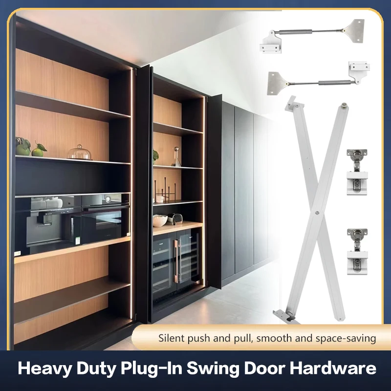 Cabinet Hidden Folding Flat Door Track Double Door Four Door Telescopic Side Mounted Inverted Butterfly Door Slide Rail Hardware