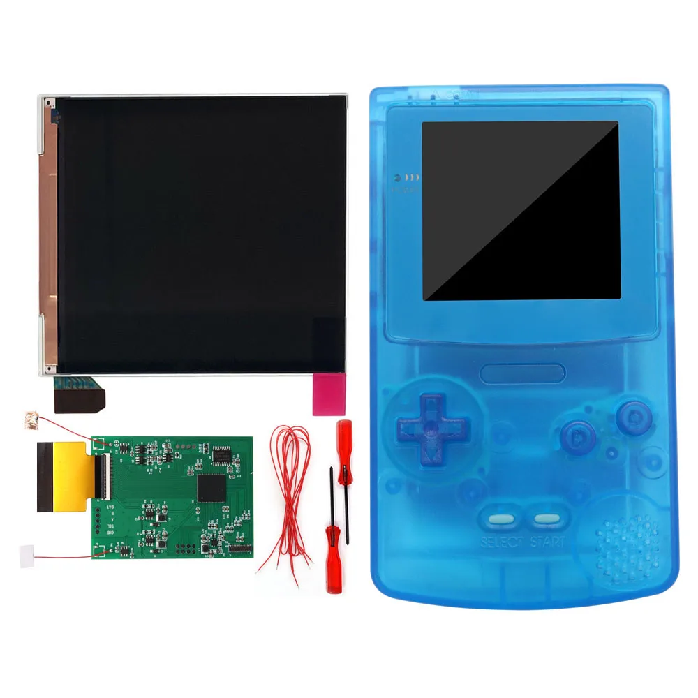 

Game Boy GBC Q5 XL IPS Replacements Screen 8 Color Retro Pixel Backlight LCD Mod Kits For Nintendo Color Pre-cut Shell Spare