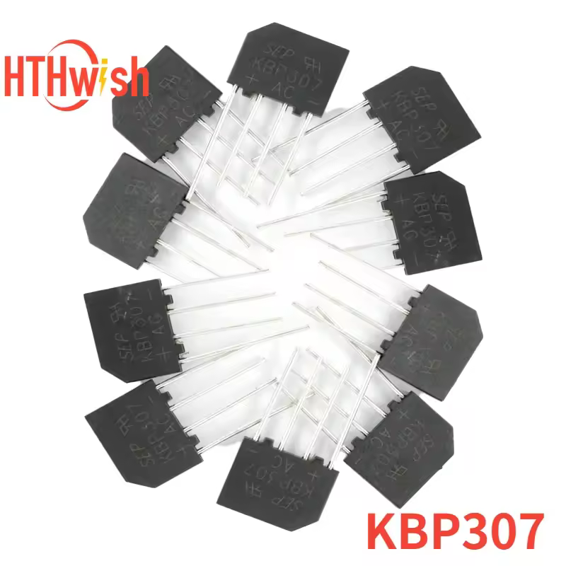 10 Uds KBP307 DIP4 diodo de potencia Electronica Componentes puente de diodo rectificador 3A 700V conjunto Kit de inmersión agujero pasante
