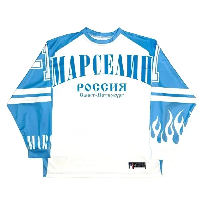 Russia Jersey Y2K Sweatshirt Men Women Harajuku Hip Hop Letter Oversized TShirt New Breathable Crew Neck Cotton Long Sleeve Tops image 5