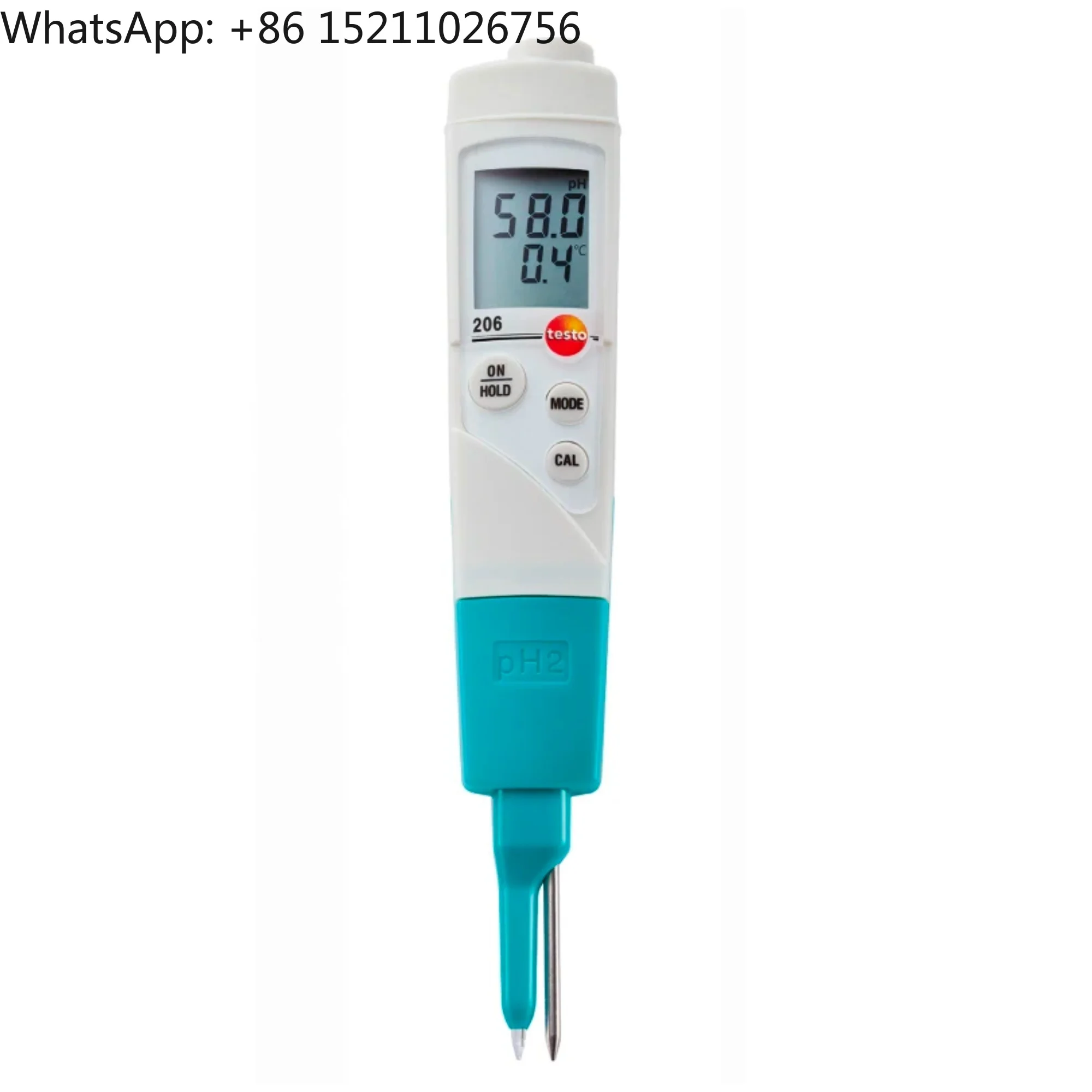 testo 206-pH2 pocket size digital PH meter for semi-solid, cheese, fruit, pen type digital ph meter testo 0563 2062