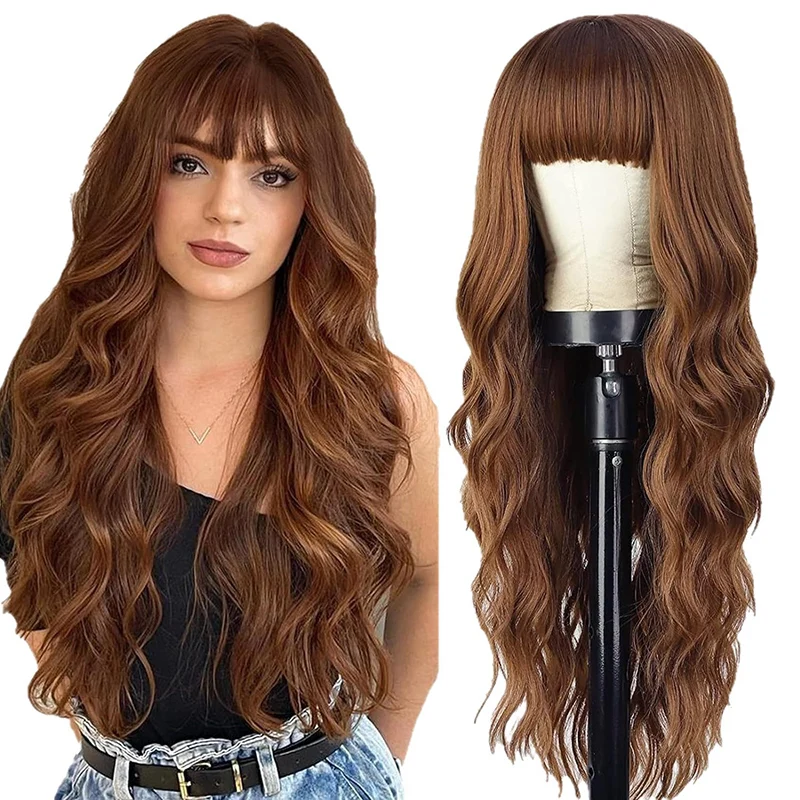 ボールウーマン グラデーション ビッグウェーブ ロングヘア ハイエンド パーティー イブニングドレス マッチ ストレートバングス ヘッドギア パーティーヘッドウェア ロングカールヘア