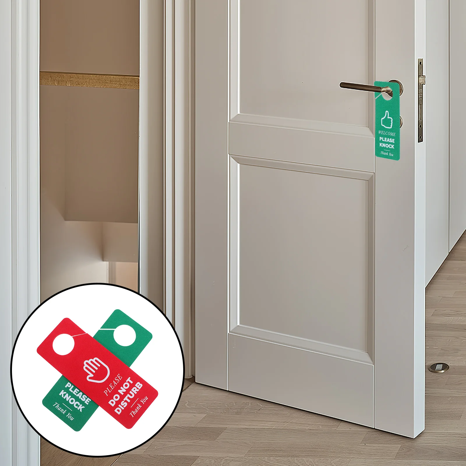 

4pcs Do Not Disturb Door Hanger Sign Felt Privacy Indicator For Office Home Hotel Dorm Online Class Meeting Welcome Please Knock