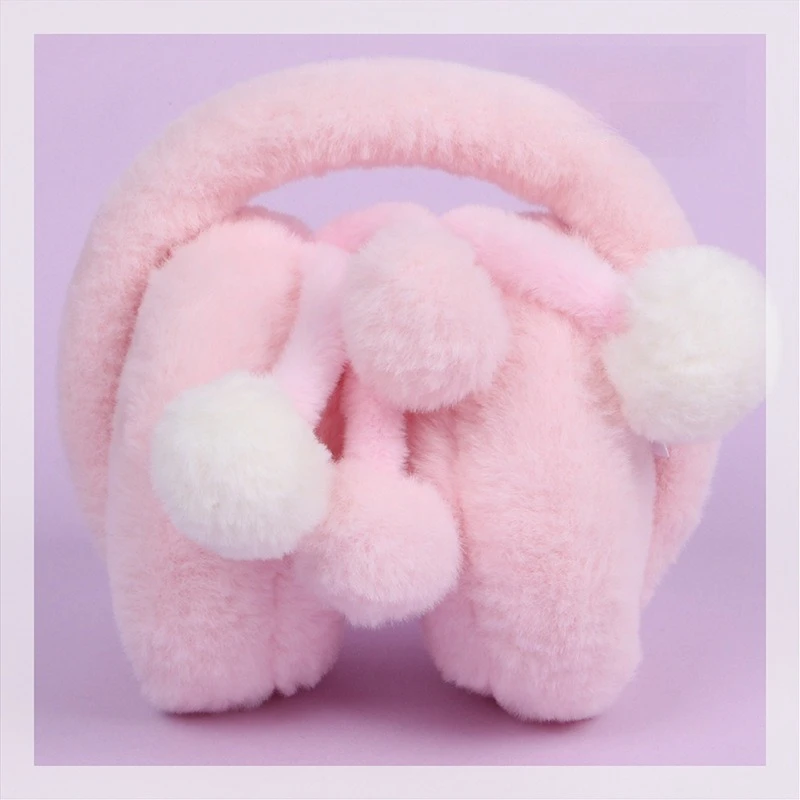 มินิโซ ดิสนีย์มัฟฟินหูเด็กในฤดูใบไม้ร่วงและฤดูหนาวเด็กผู้หญิงที่อบอุ่นพับหูอุ่นผ้าหุ้มหูตุ๊กตาผ้ากำมะหยี่นักเรียนลมและหนาว