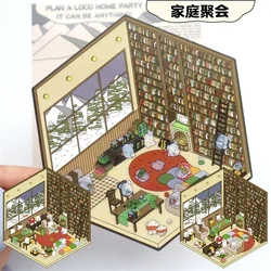 Three-dimensional Cabin Stickers Miniature Scene Landscaping Stickers Decorative Material Stickers