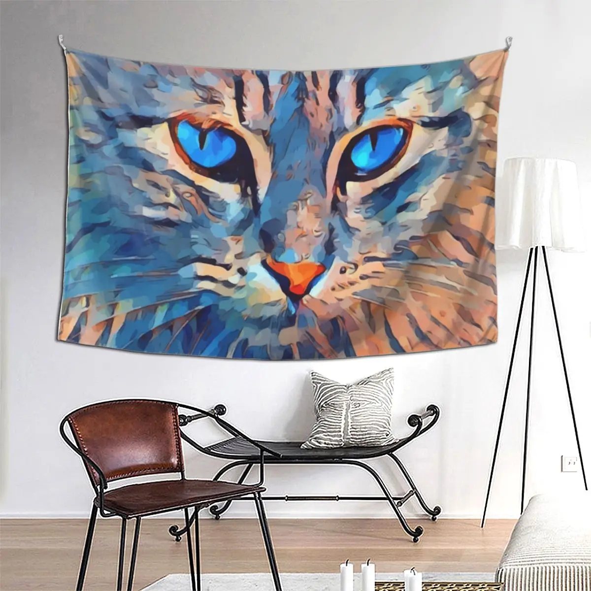 

Colorful Cat Painting Tapestry Hippie Wall Hanging Aesthetic Home Decoration Tapestries for Living Room Bedroom Dorm Room
