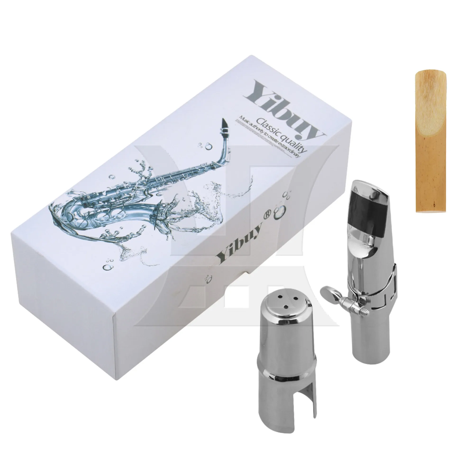 

Yibuy 6# Tenor B-Flat Saxophone Mouthpiece Set, Not Easy To Deform Or Damage, With 2.5 Saxophone Reeds