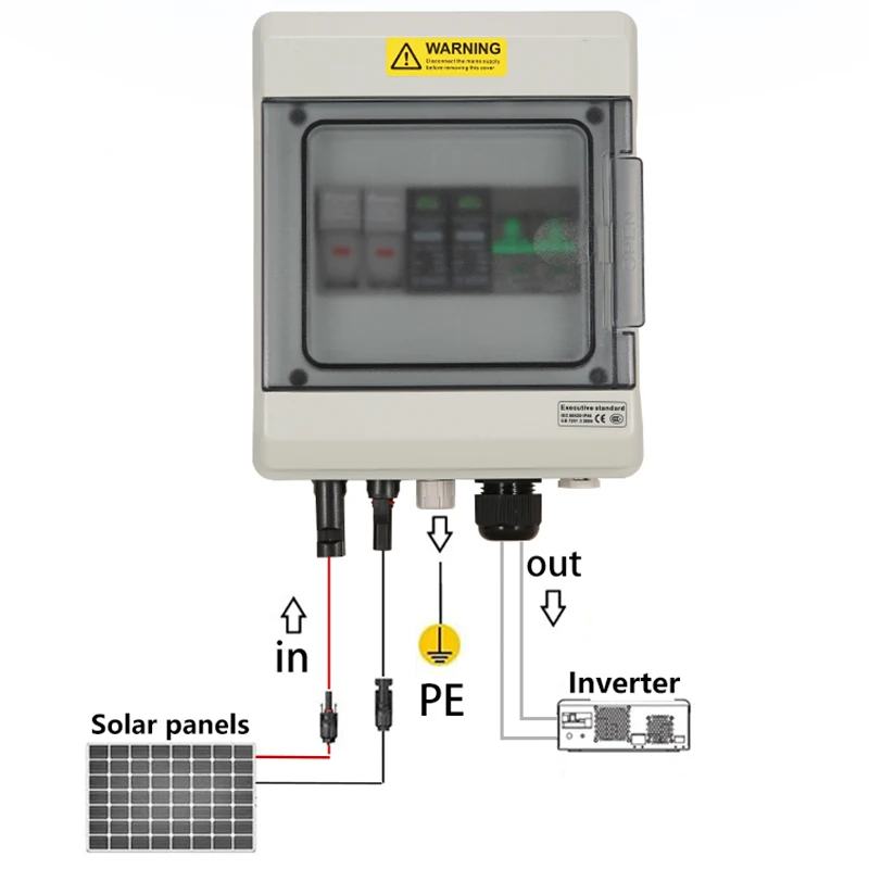 XIONGISOLAR-태양광 태양광 상자 pv 1-1-600V 15Afuse, IP65 방수 번개 보호, spd mcb가 포함된 새 쉘