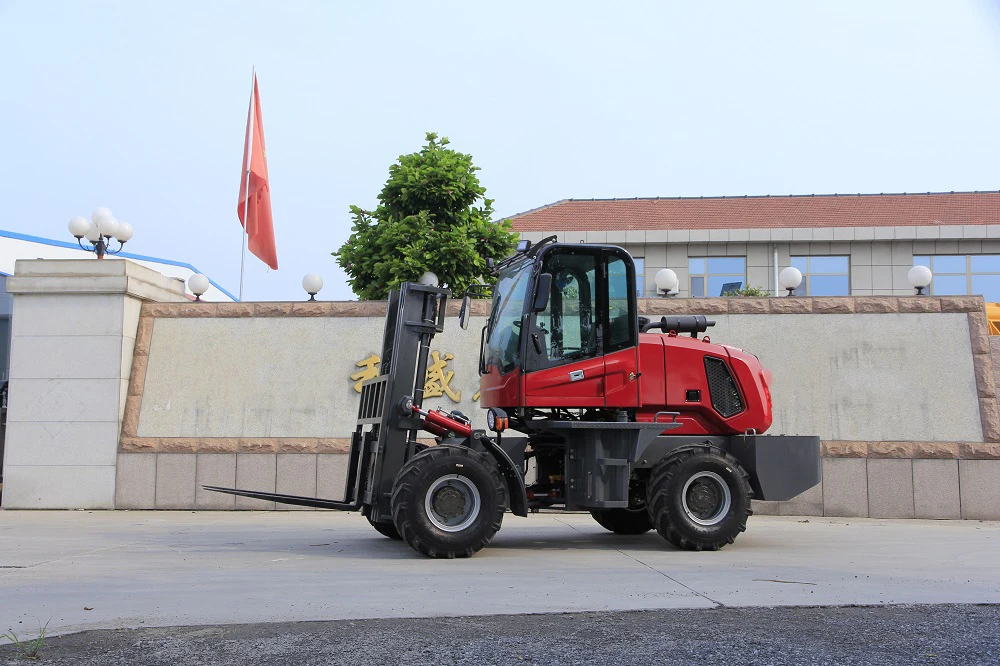 Customize 4X4 4WD Wheel Loader New Condition All Terrain Forklift Diesel Engine Powered 3 Ton 4 Ton Container Forklift for Sale