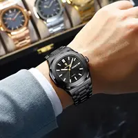 POEDAGAR luxe carré hommes montres étanche lumineux Date semaine hommes montre en acier inoxydable mode Quartz homme montre-bracelet Reloj 5