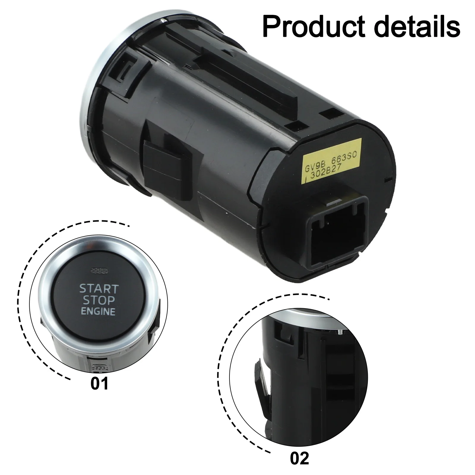 مفتاح إشعال زر تشغيل المحرك لتركيب استبدال إشعال السيارة مادة ABS مقاومة للاهتراء ومضادة للتآكل