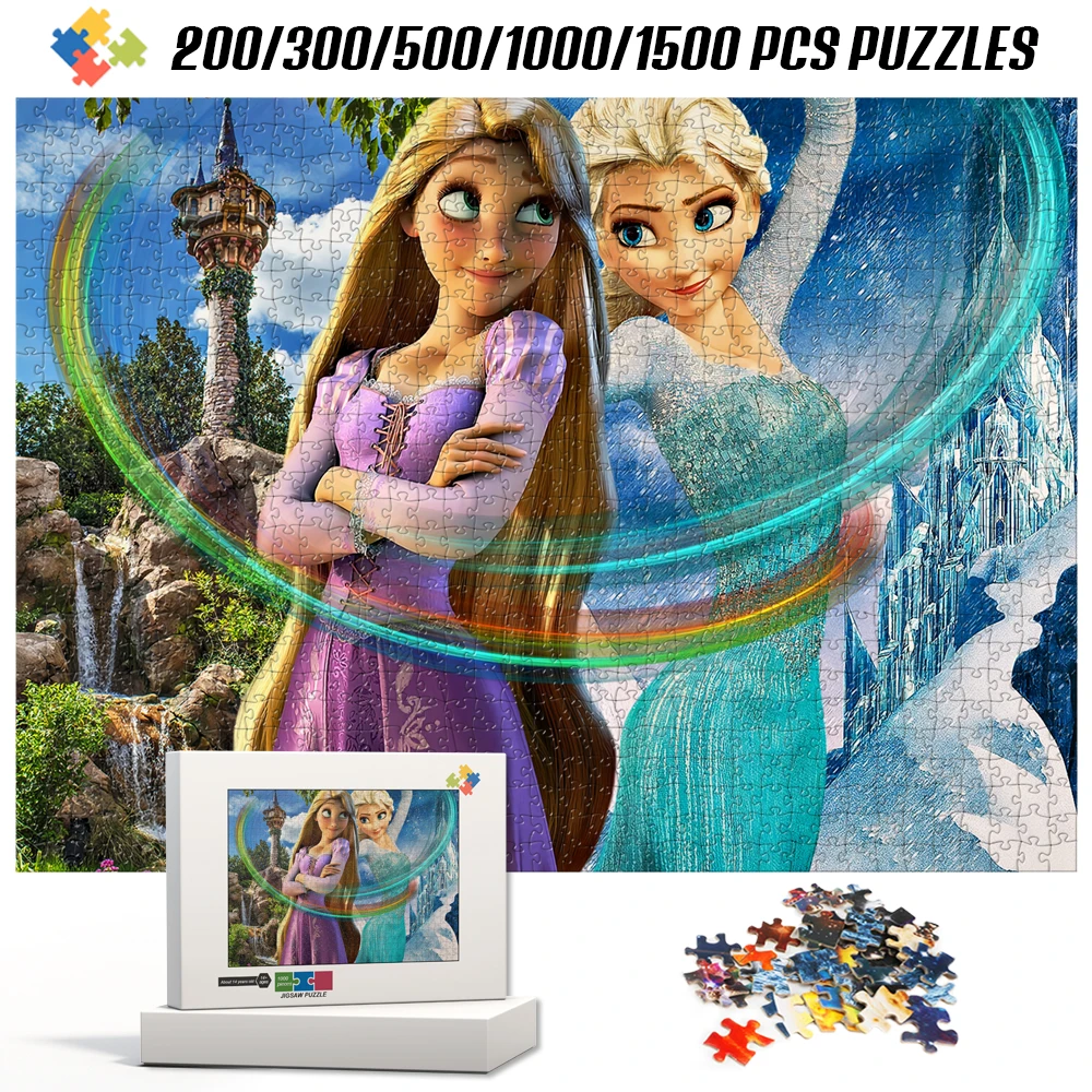 

Frozen Princess Elsa Anna Cartoon Jigsaw Puzzle Children's Educational Montessori Toys Cartoon DIY Puzzles Best Gift for Family