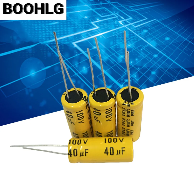 10PCS 40uf NP non-polar audio electrolytic capacitor 100v 40uf 10X25mm