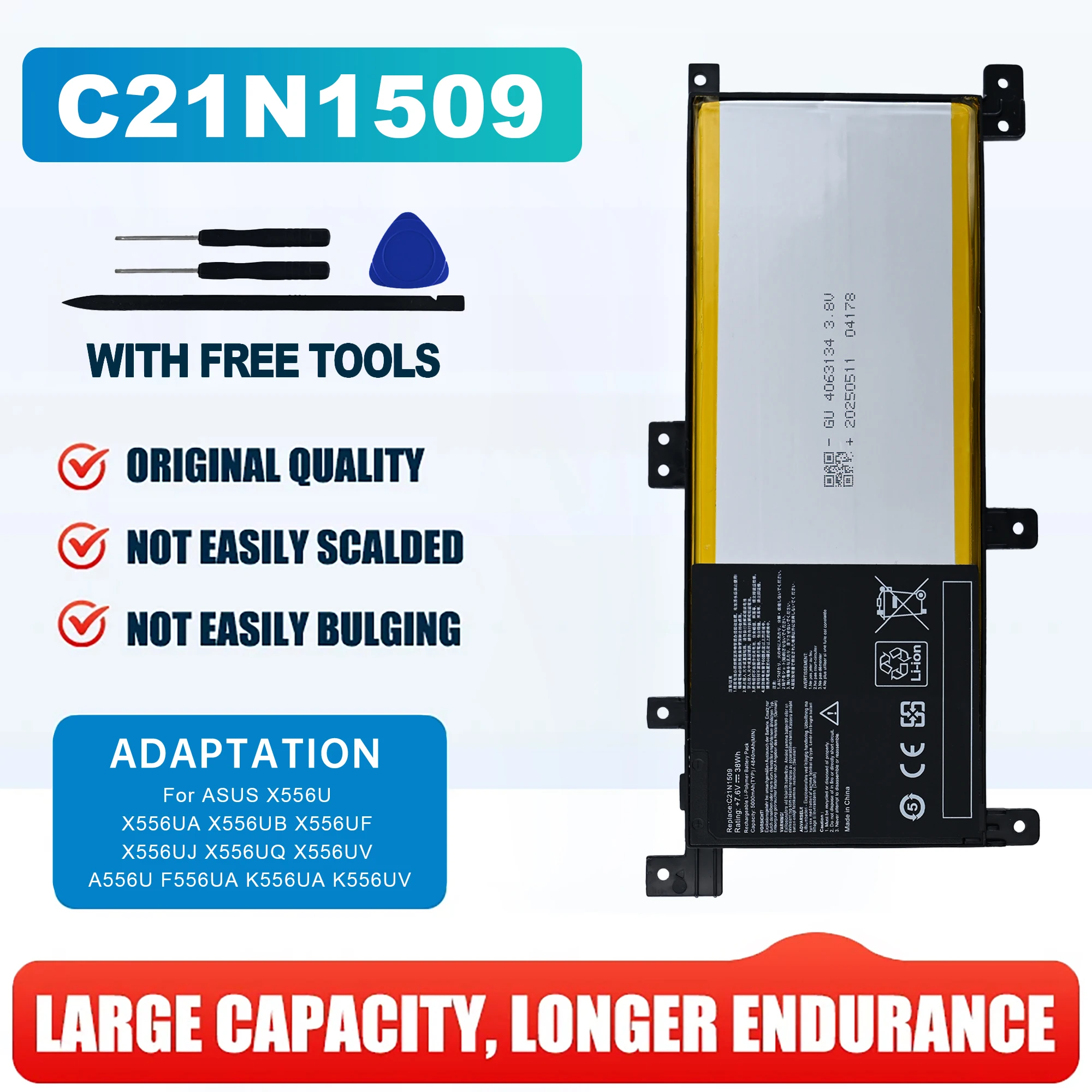 

C21N1509 Laptop Battery for ASUS F556 F556U F556UA F556UJ F556UQ K556 K556U K556UA K556UB K556UF K556UJ K556UQ K556UR K556UV