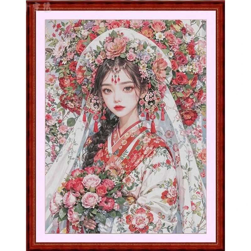 

Beauty 14CT 16CT Printed On Canvas Cross Stitch DIY Set Chinese Pattern Kit Home Needlework Embroidery 137 Colors