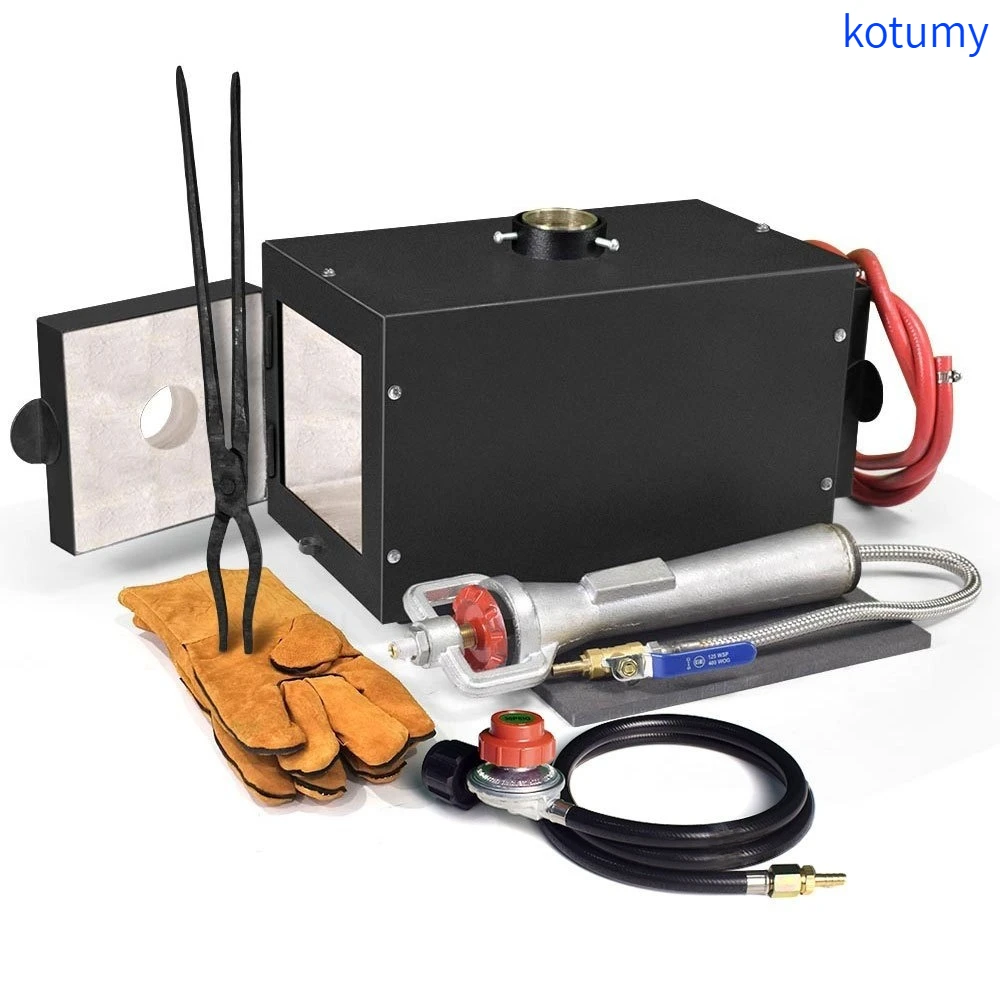 KOTUMY Square Mini Forge Furnace, Portable Metal Melting Furnace for Quenching, Annealing and Heat Treatment